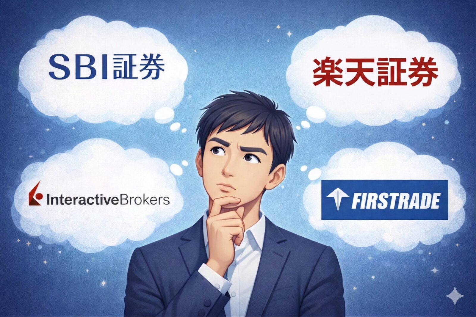 各証券会社を比較したイメージ図